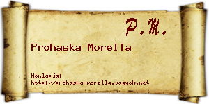 Prohaska Morella névjegykártya
